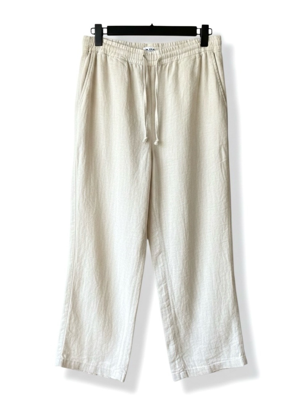 Model Intl Oat Oversized Linen Cotton Blend Wide-Leg Drawstring Pants, 18